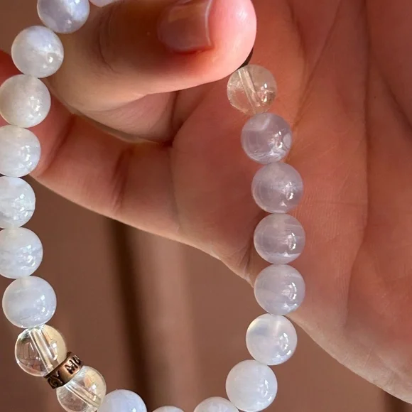 Energy Muse Blue Lace Agate Bracelet Crystal Beads - Picture 2 of 4